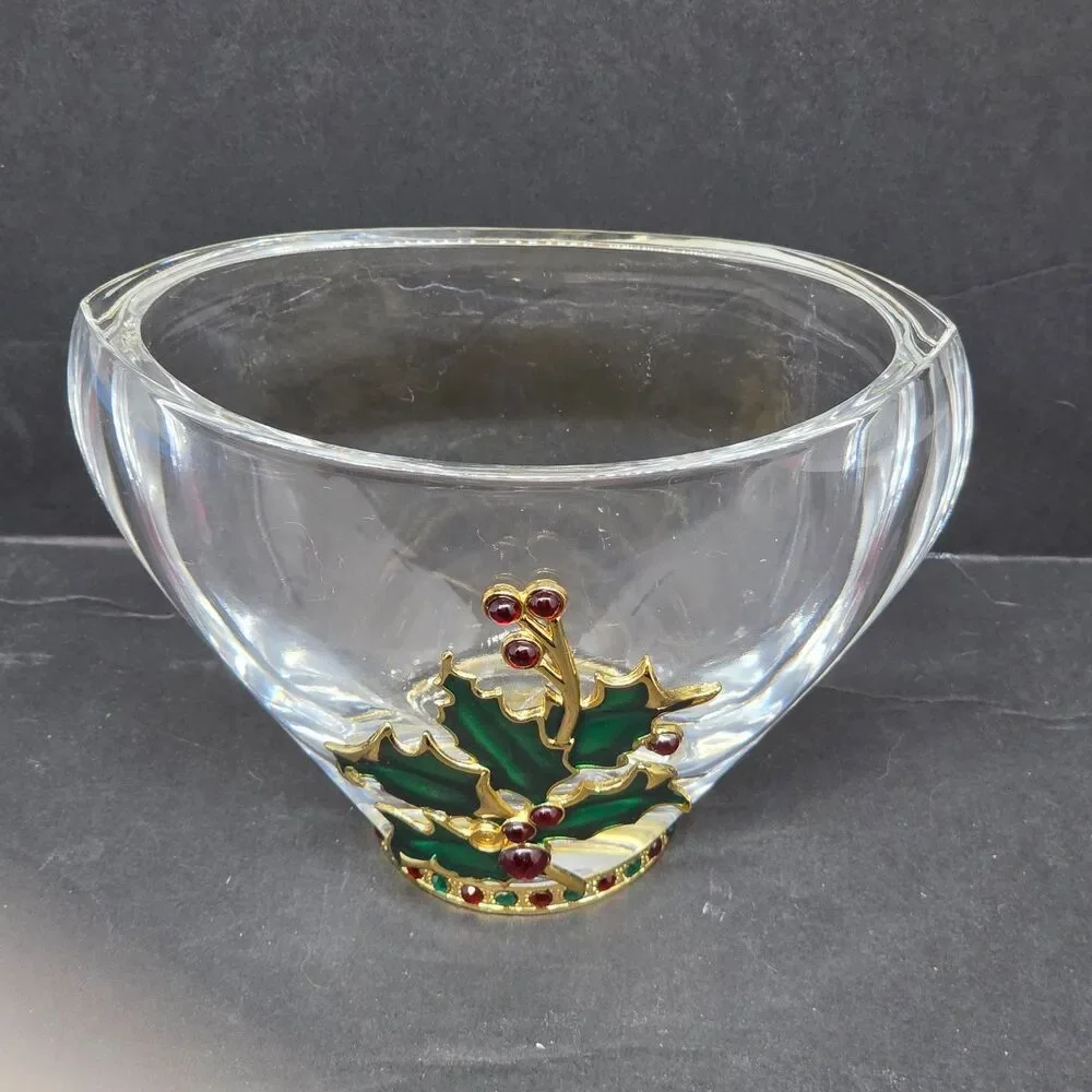 Teleflora Fine Bohemian 24% Lead Crystal 4 1/4"T X 5 1/2"L X 2 3/4"W Dish Vase - Picture 2 of 13